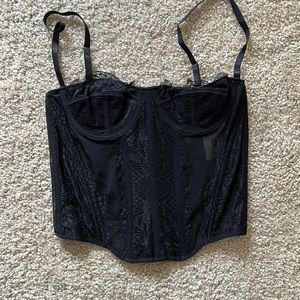 Black Corset with Lace Detail